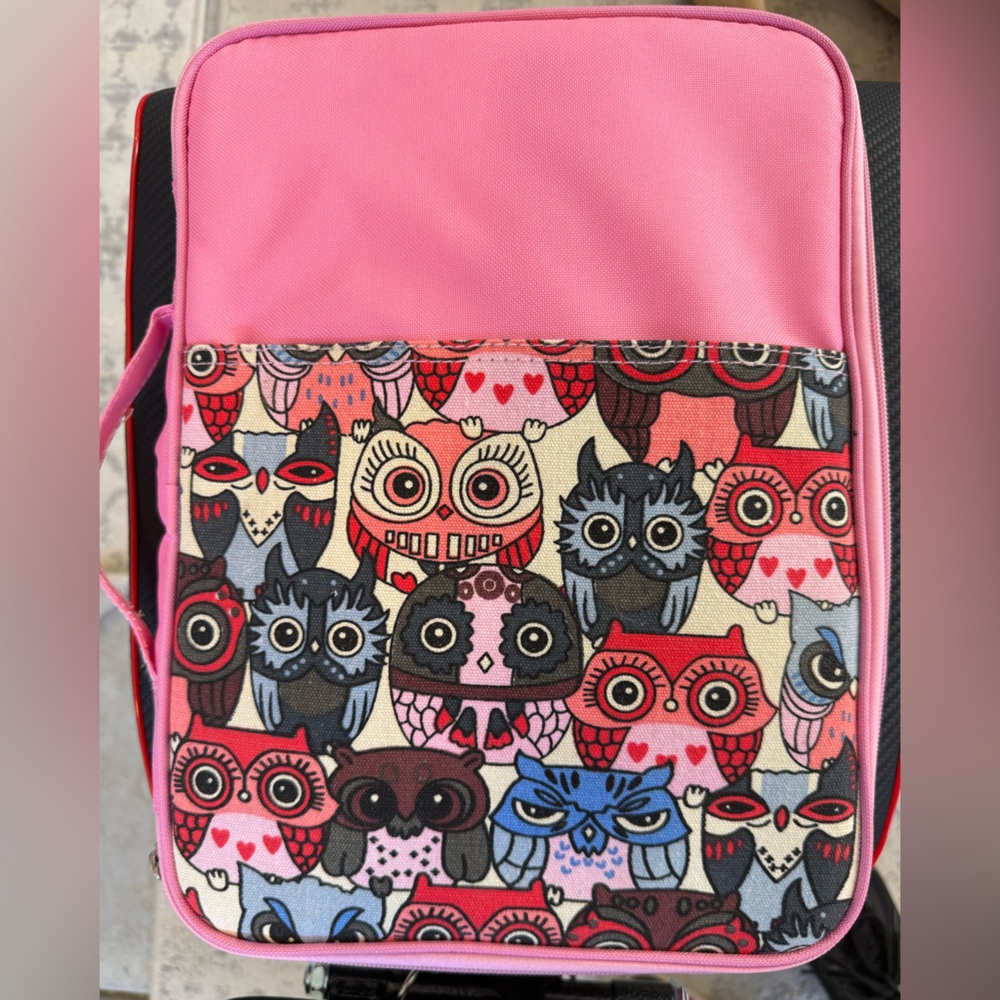 Pink Owl Print Folder/Laptop Case